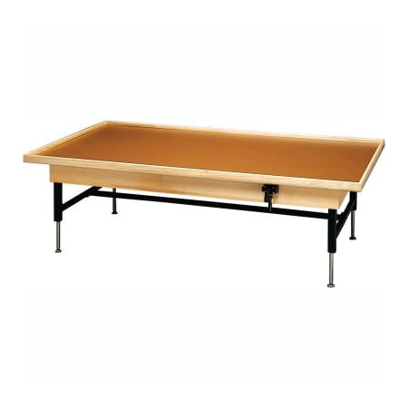 Fabrication Enterprises Manual Hi-Low Raised Rim Platform Table, 96"L x 72"W x 19" - 27"H 15-2049